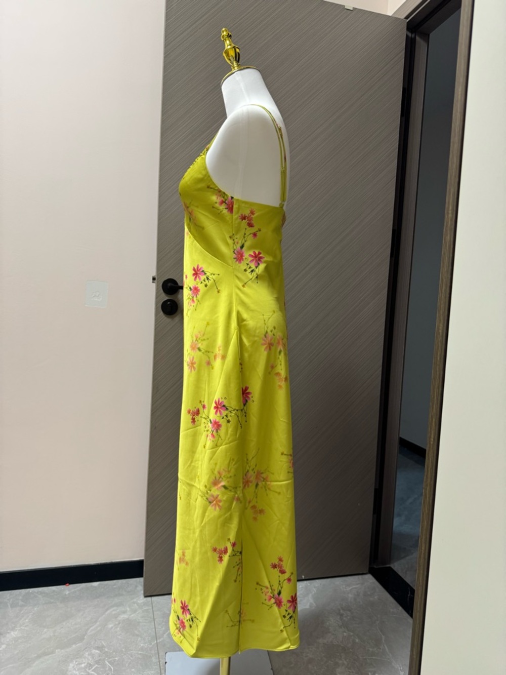 All Saints Yellow Floral Slip Maxi Dress - Picture 4 of 10